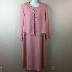 Decade Designs Women's Pink Twinset Cardigan Dress